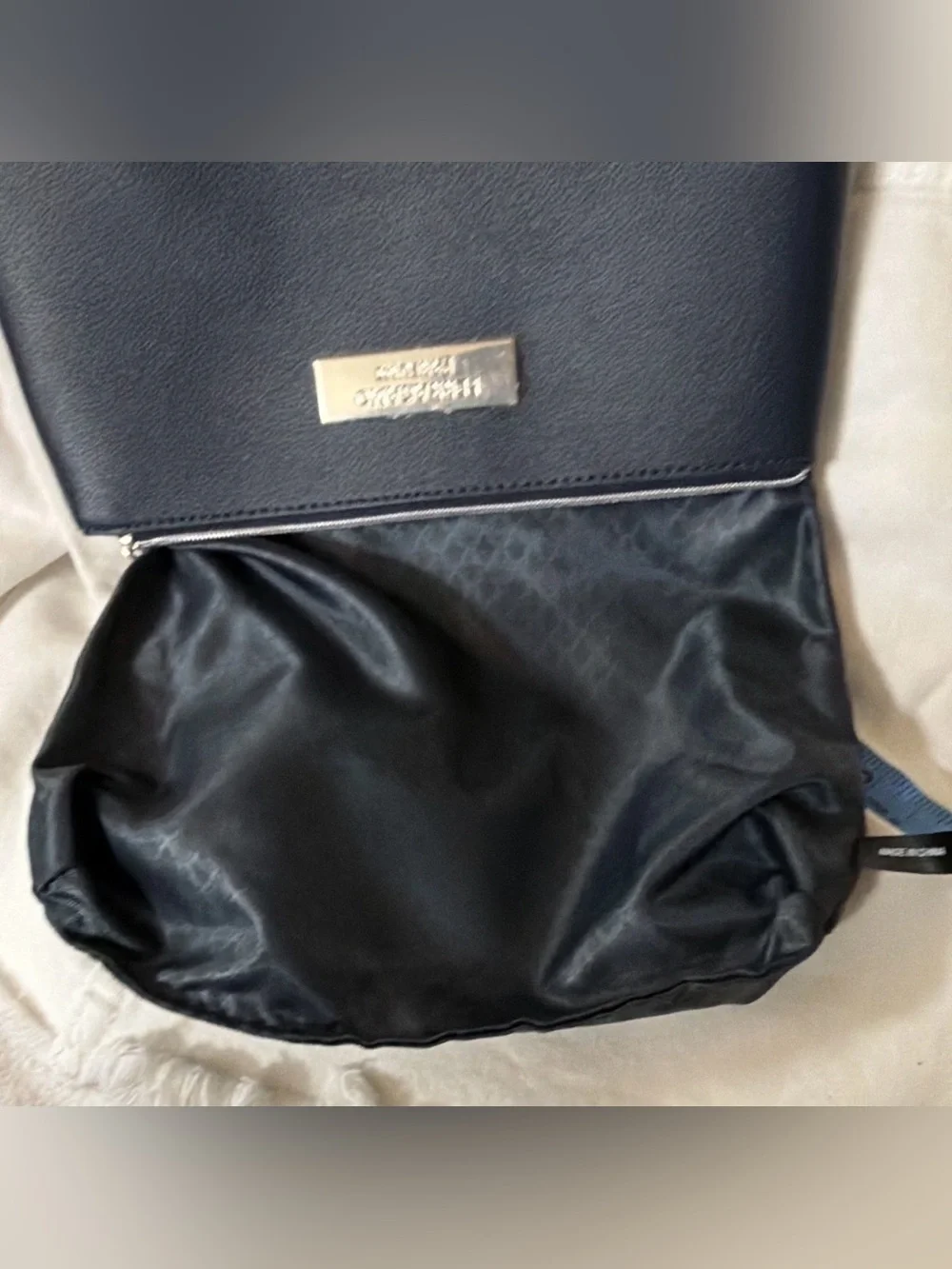 Ferragamo Parfums Navy Cosmetic Makeup Pouch Travel Bag New w/ Protective Plast